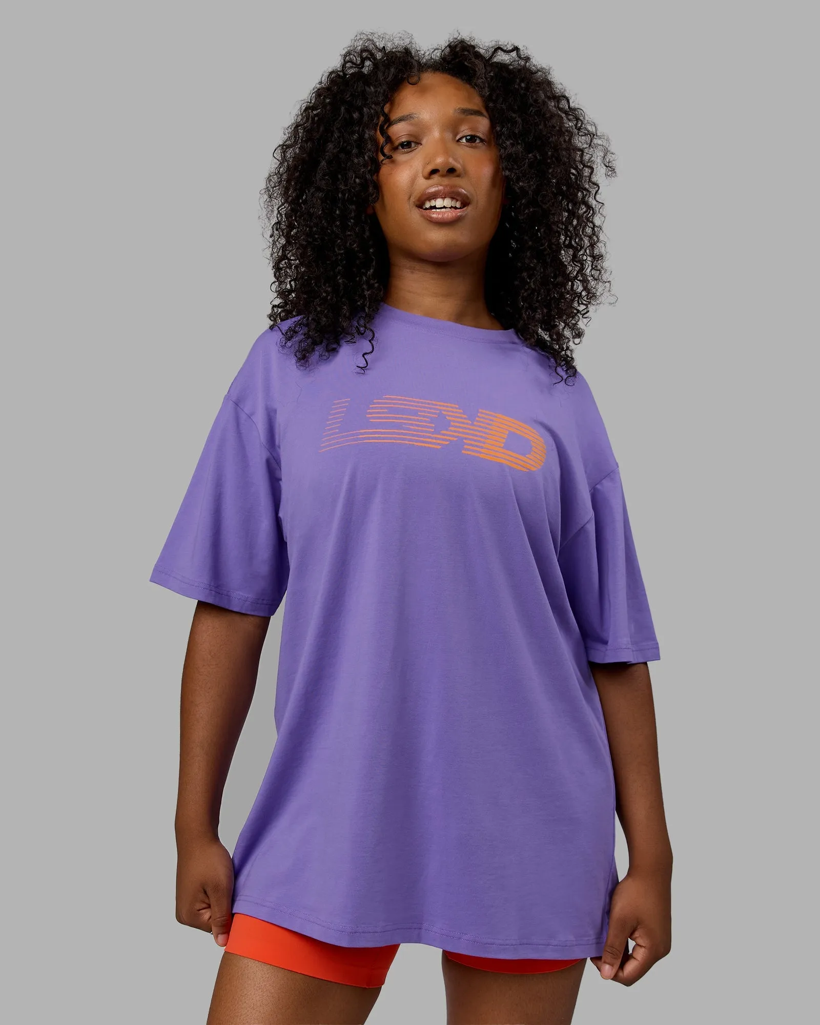 Unisex Motion FLXCotton Tee Oversize - Dahlia Purple-Vibrant Orange