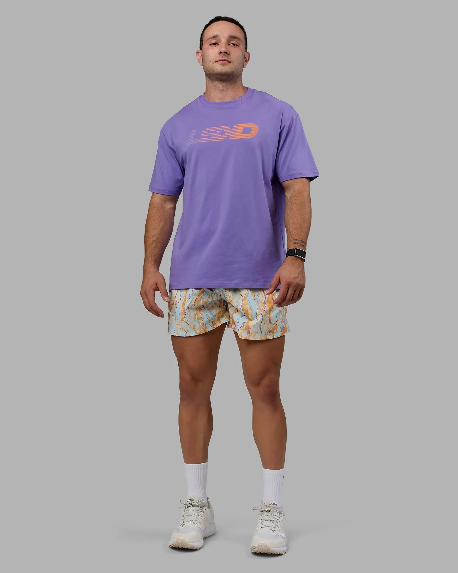 Unisex Motion FLXCotton Tee Oversize - Dahlia Purple-Vibrant Orange