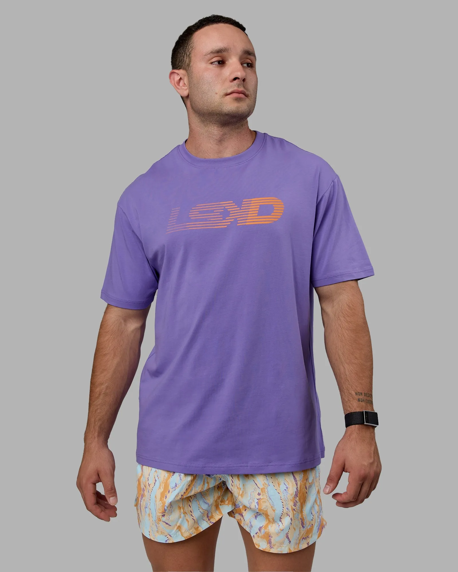 Unisex Motion FLXCotton Tee Oversize - Dahlia Purple-Vibrant Orange
