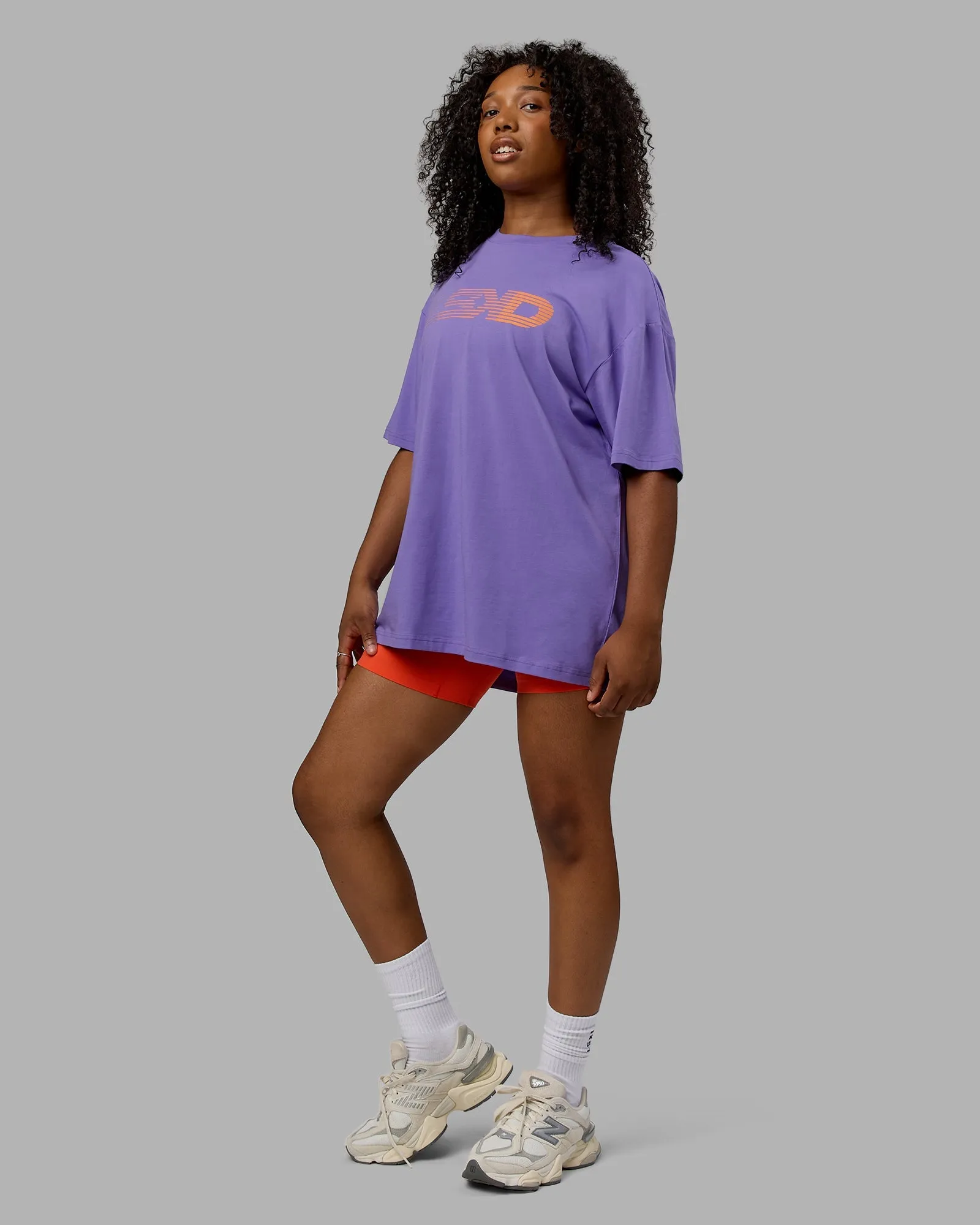 Unisex Motion FLXCotton Tee Oversize - Dahlia Purple-Vibrant Orange