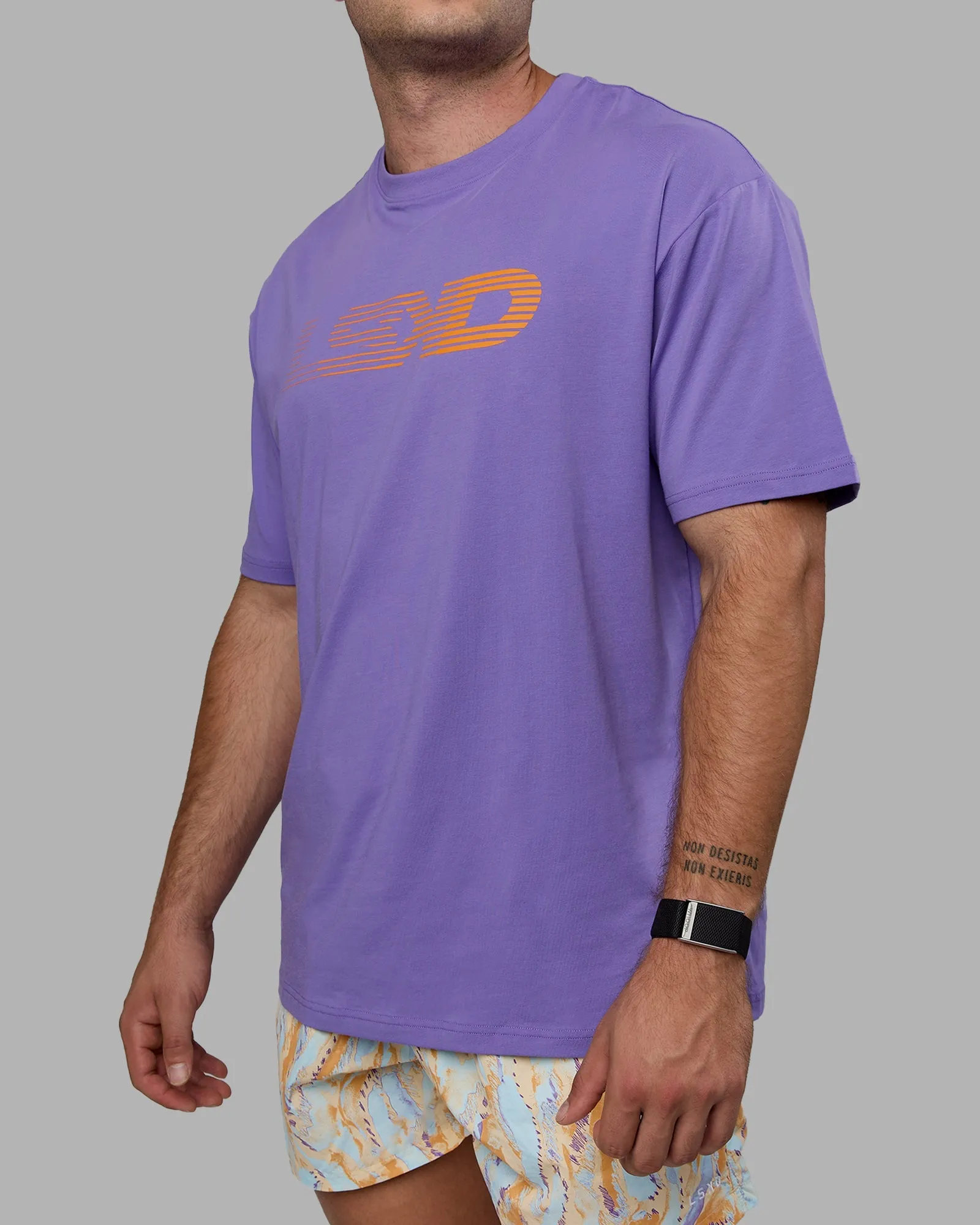 Unisex Motion FLXCotton Tee Oversize - Dahlia Purple-Vibrant Orange
