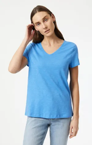 V-NECK T-SHIRT IN CAMPANULA