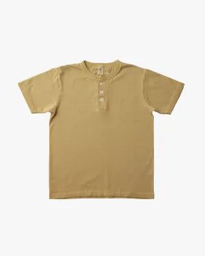 Velva Sheen 14/1 Pigment S/S Henley Tee - Smokey Beige
