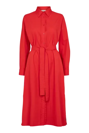 Vilde Pleat Dress - High Risk Red
