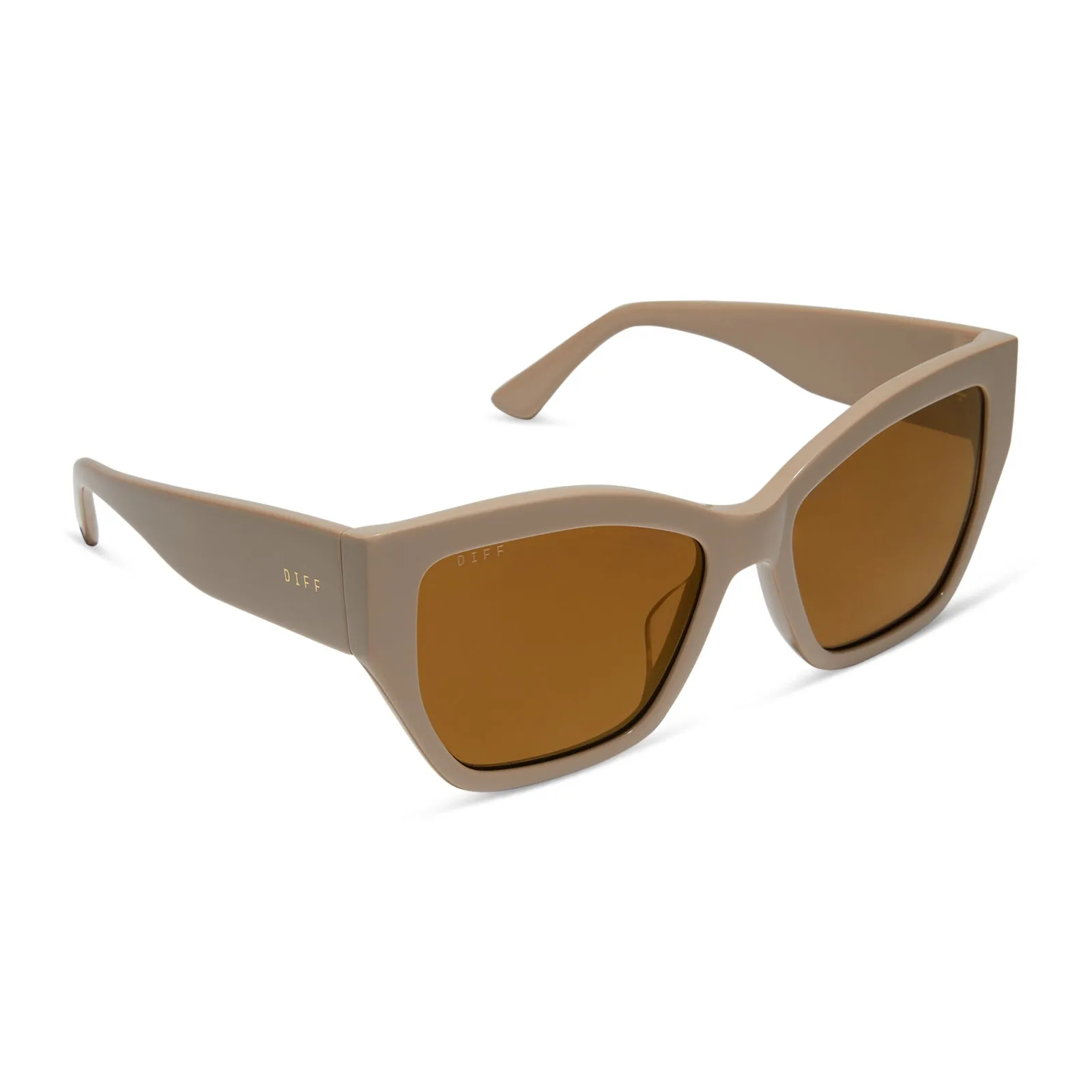 VIVIENNE - ALMOND   BROWN WITH GOLD FLASH SUNGLASSES