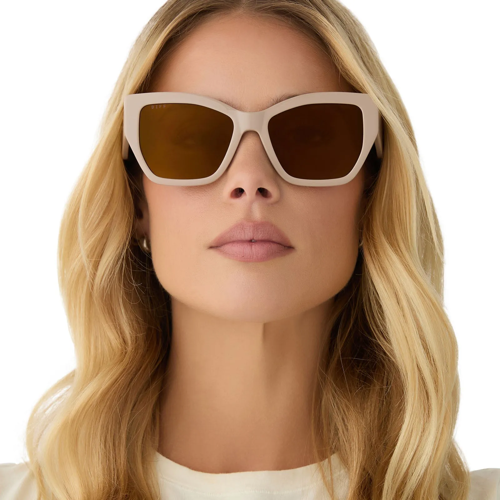 VIVIENNE - ALMOND   BROWN WITH GOLD FLASH SUNGLASSES
