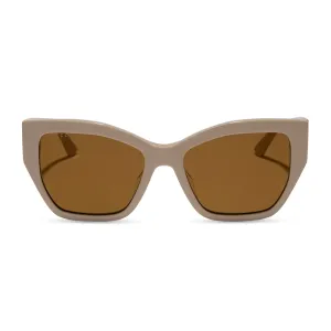 VIVIENNE - ALMOND   BROWN WITH GOLD FLASH SUNGLASSES