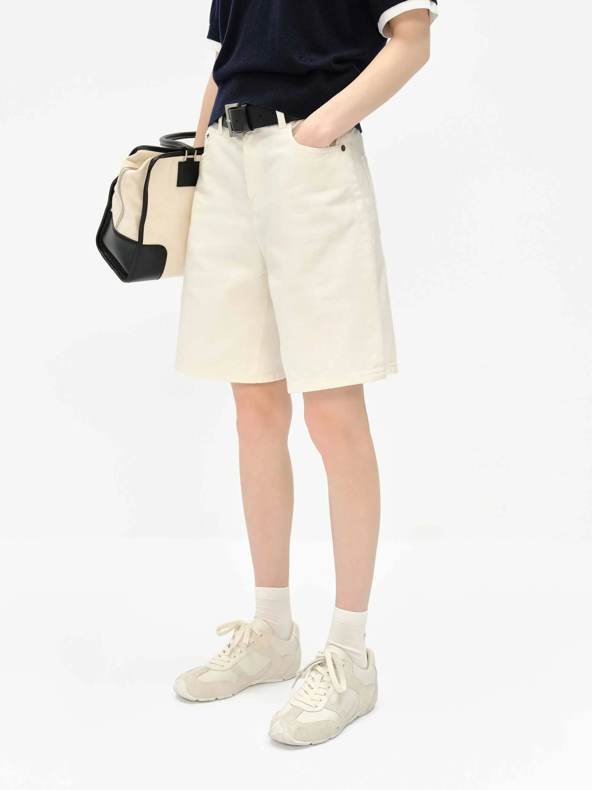 White Denim Shorts