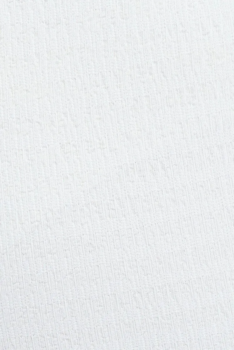 White Flare Leg Pants Textured Jersey