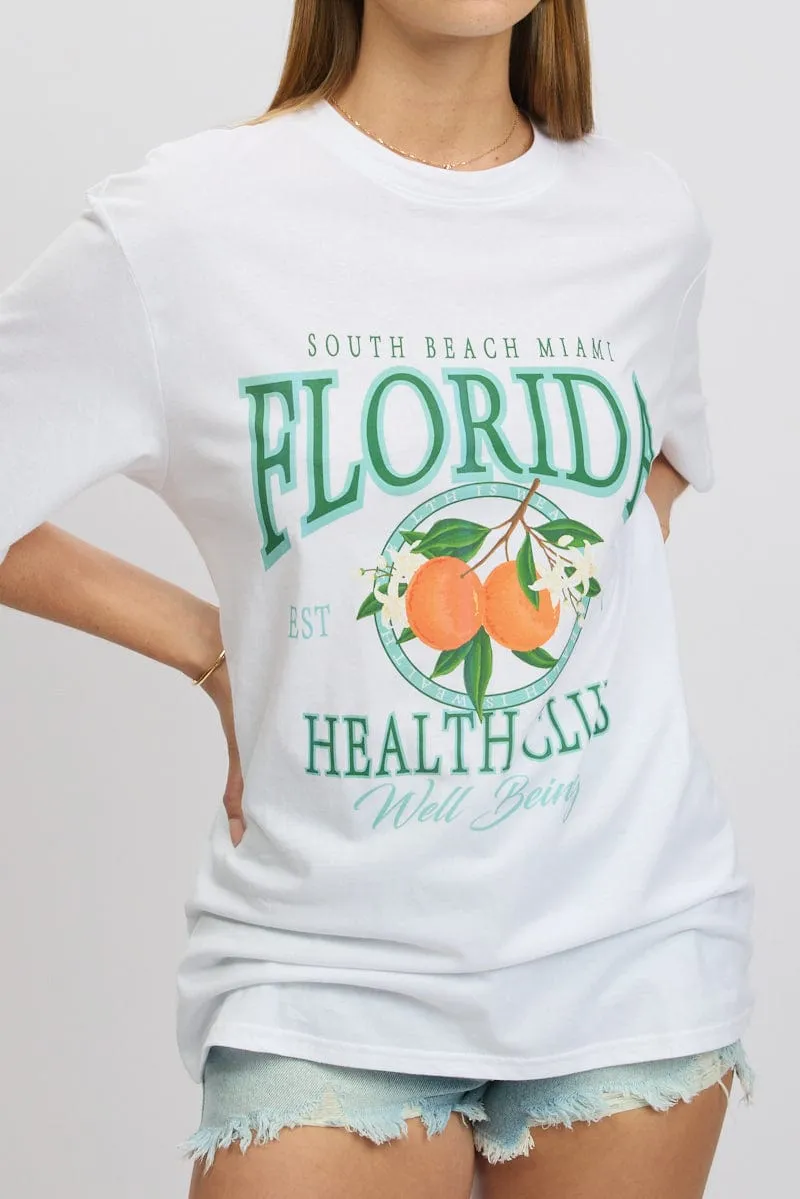 White Graphic Tee Short Sleeve