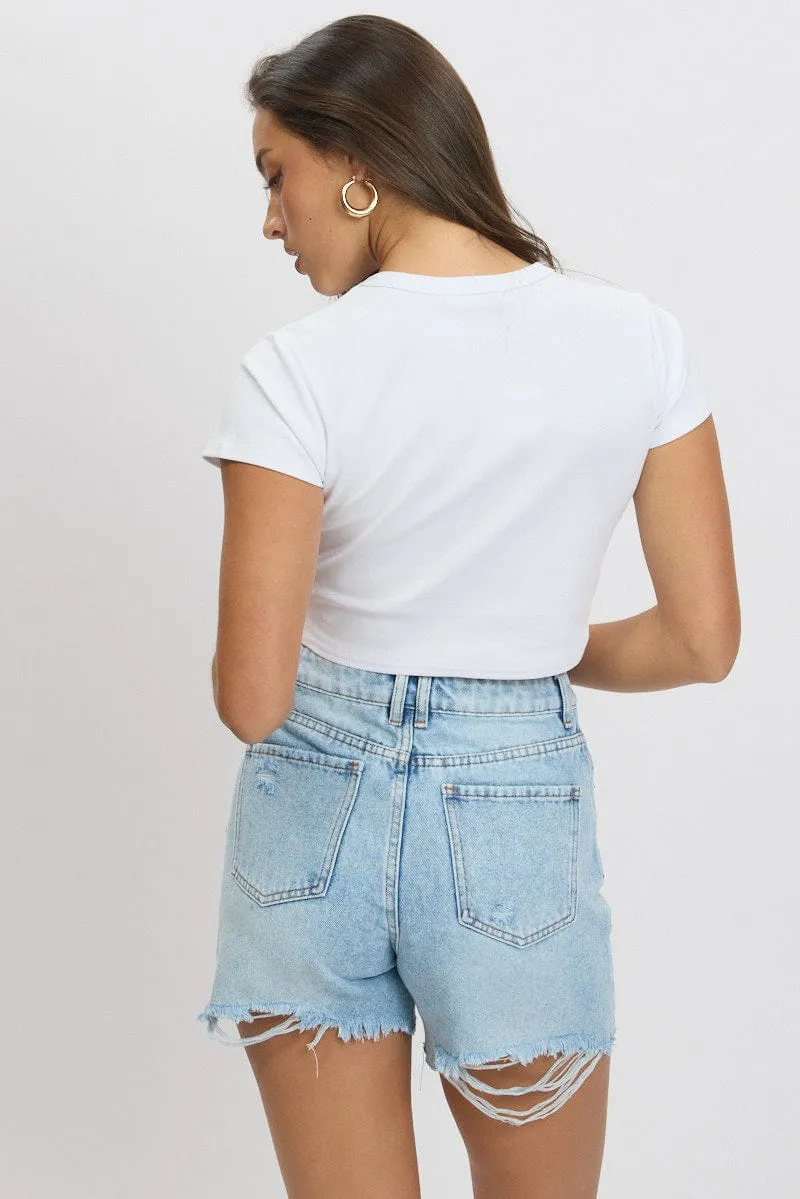 White Graphic Tee Short Sleeve