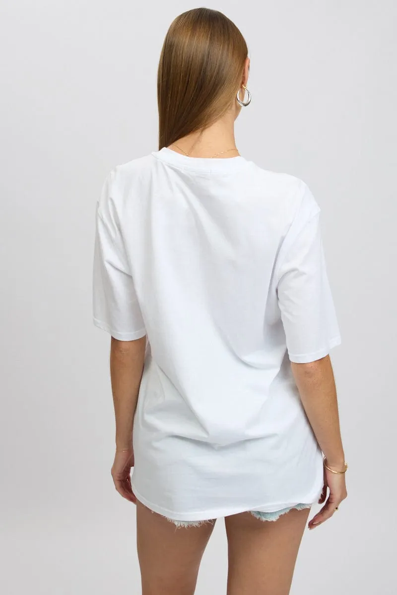 White Graphic Tee Short Sleeve