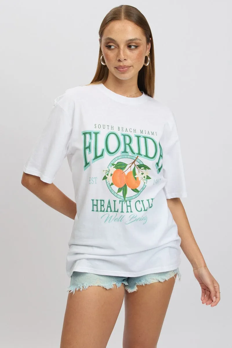 White Graphic Tee Short Sleeve