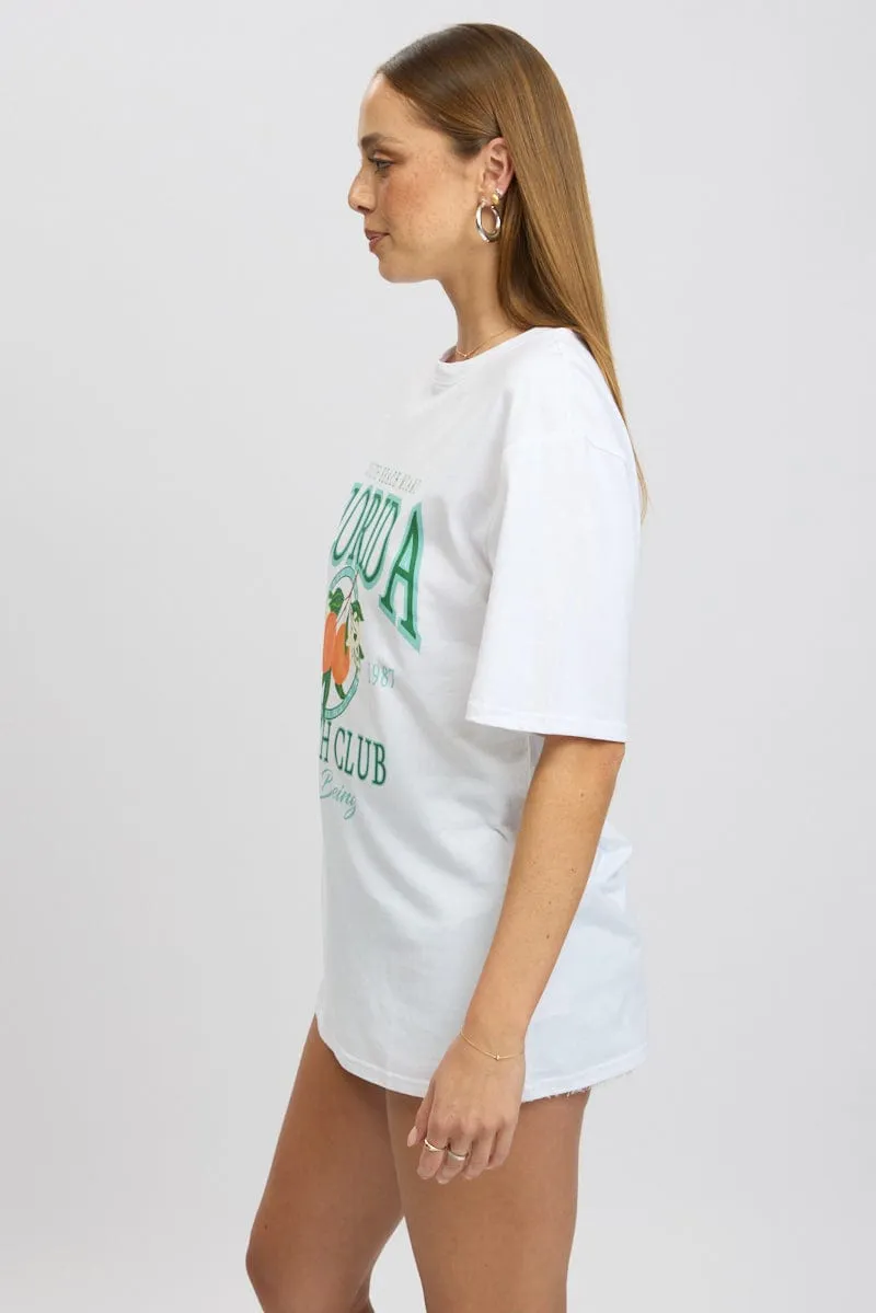 White Graphic Tee Short Sleeve