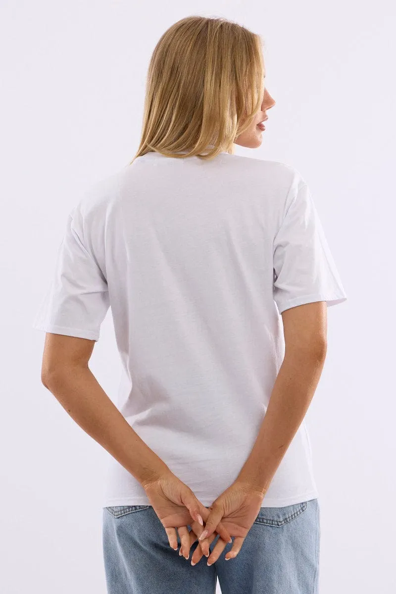 White Graphic Tee Short Sleeve