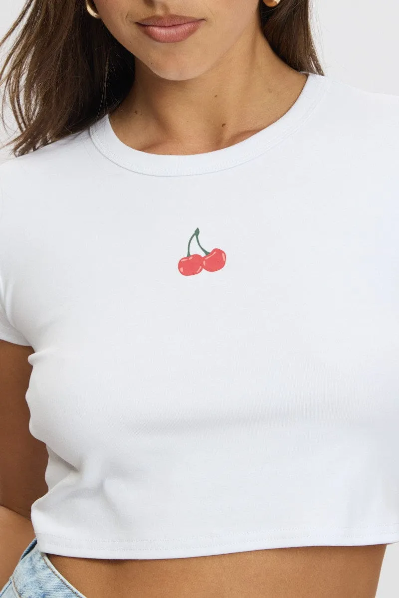 White Graphic Tee Short Sleeve