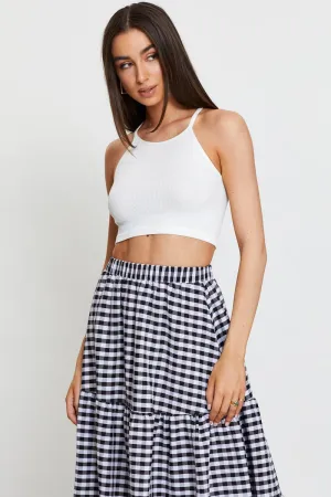 White Rib Top Seamless Crop