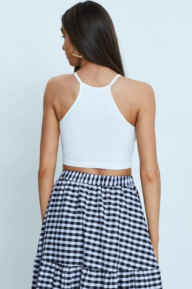 White Rib Top Seamless Crop