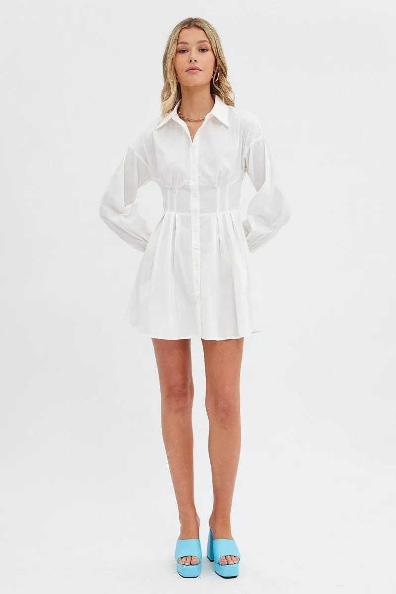 White Shirts Dress Long Sleeve Poplin