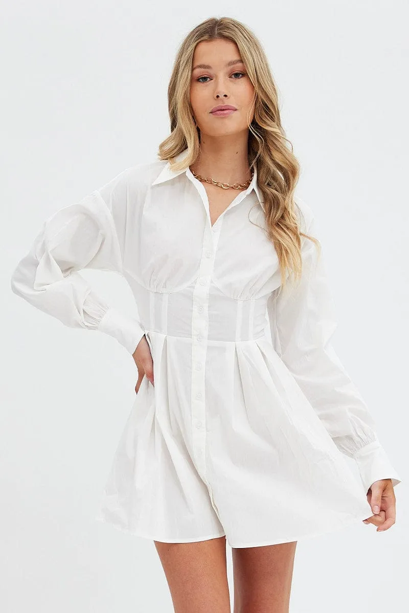 White Shirts Dress Long Sleeve Poplin