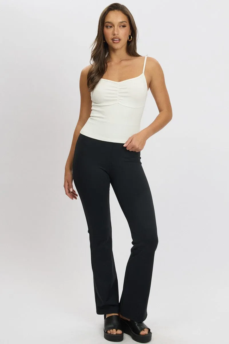White Singlet Top Round Neck