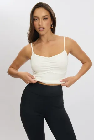 White Singlet Top Round Neck
