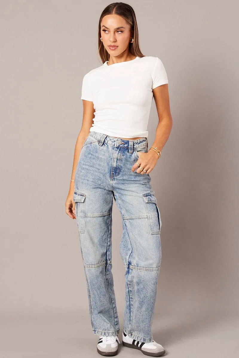 White T Shirt Short Sleeve Crew Neck