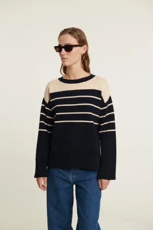 Winie O-Neck N. Stripe - Sky captain / birch