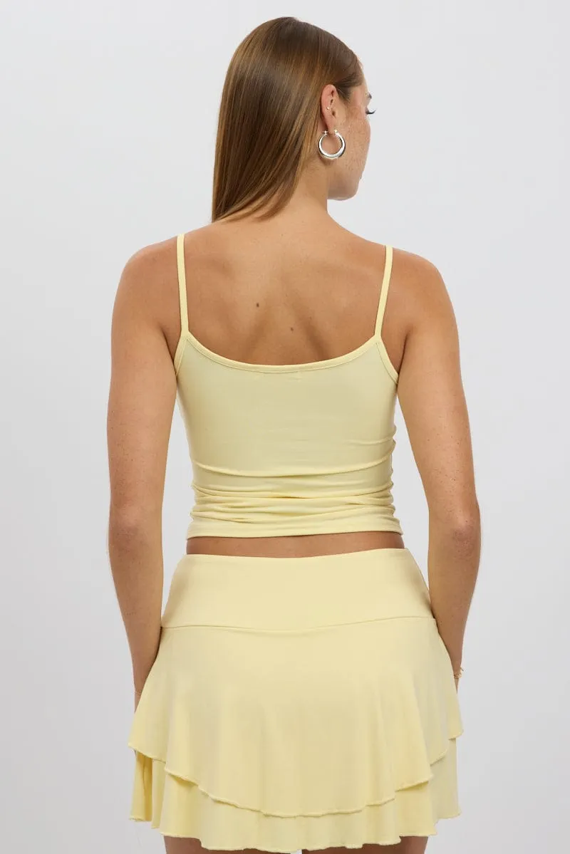 Yellow Cami Top Thin Strap Supersoft