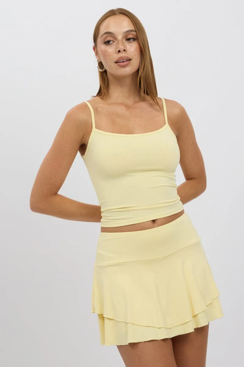 Yellow Cami Top Thin Strap Supersoft