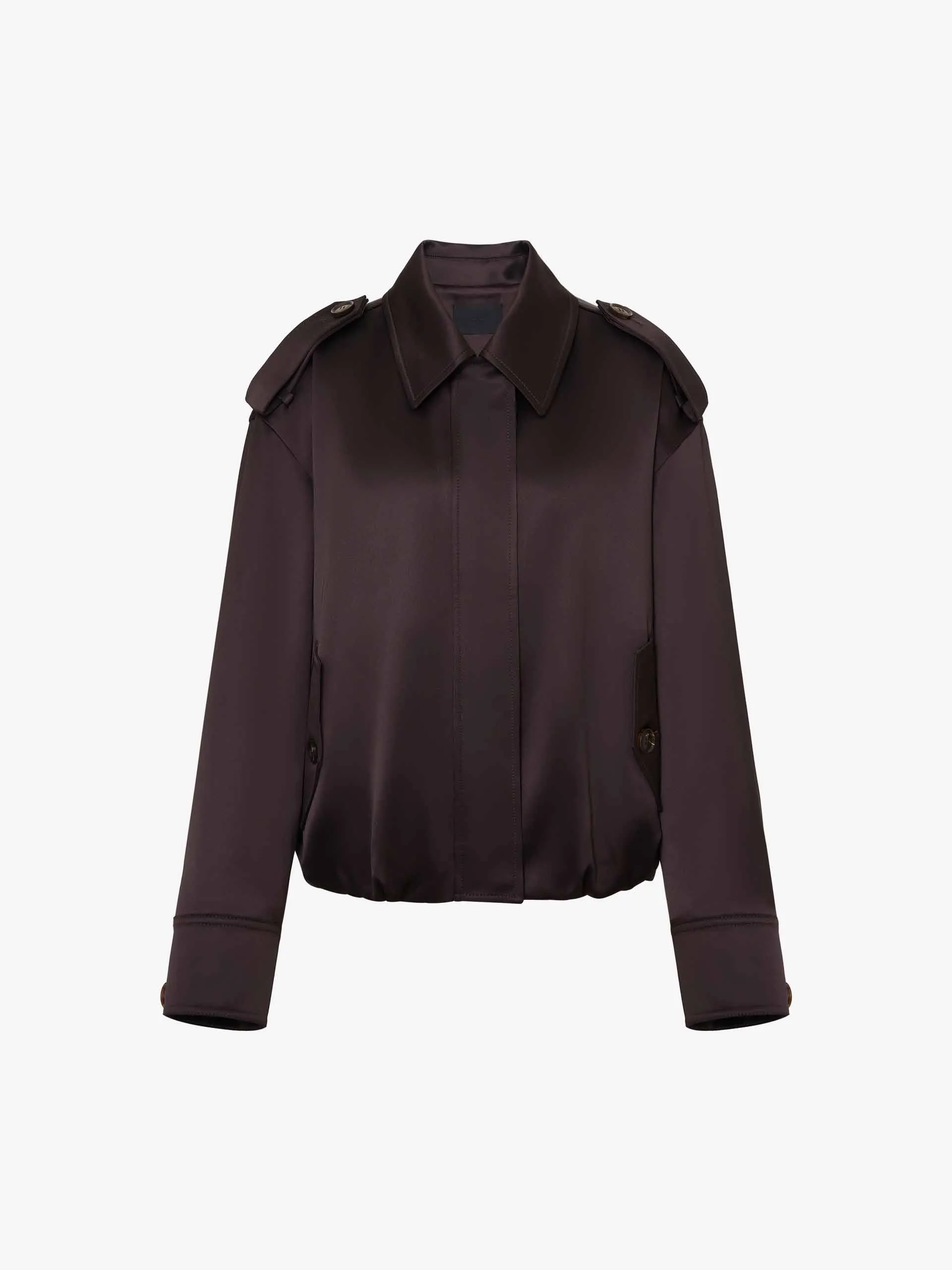 Zip Closure Satin Jacket