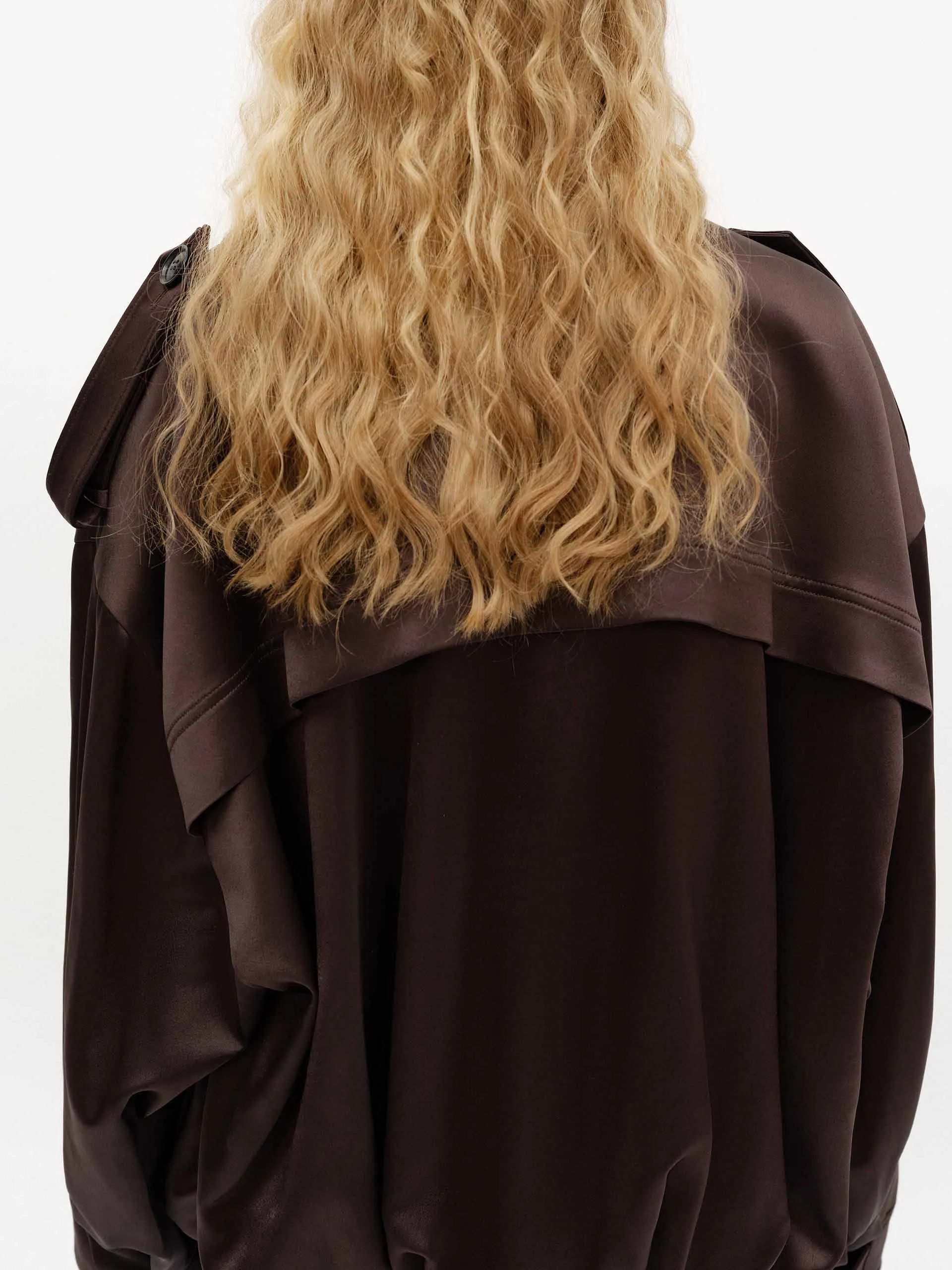 Zip Closure Satin Jacket