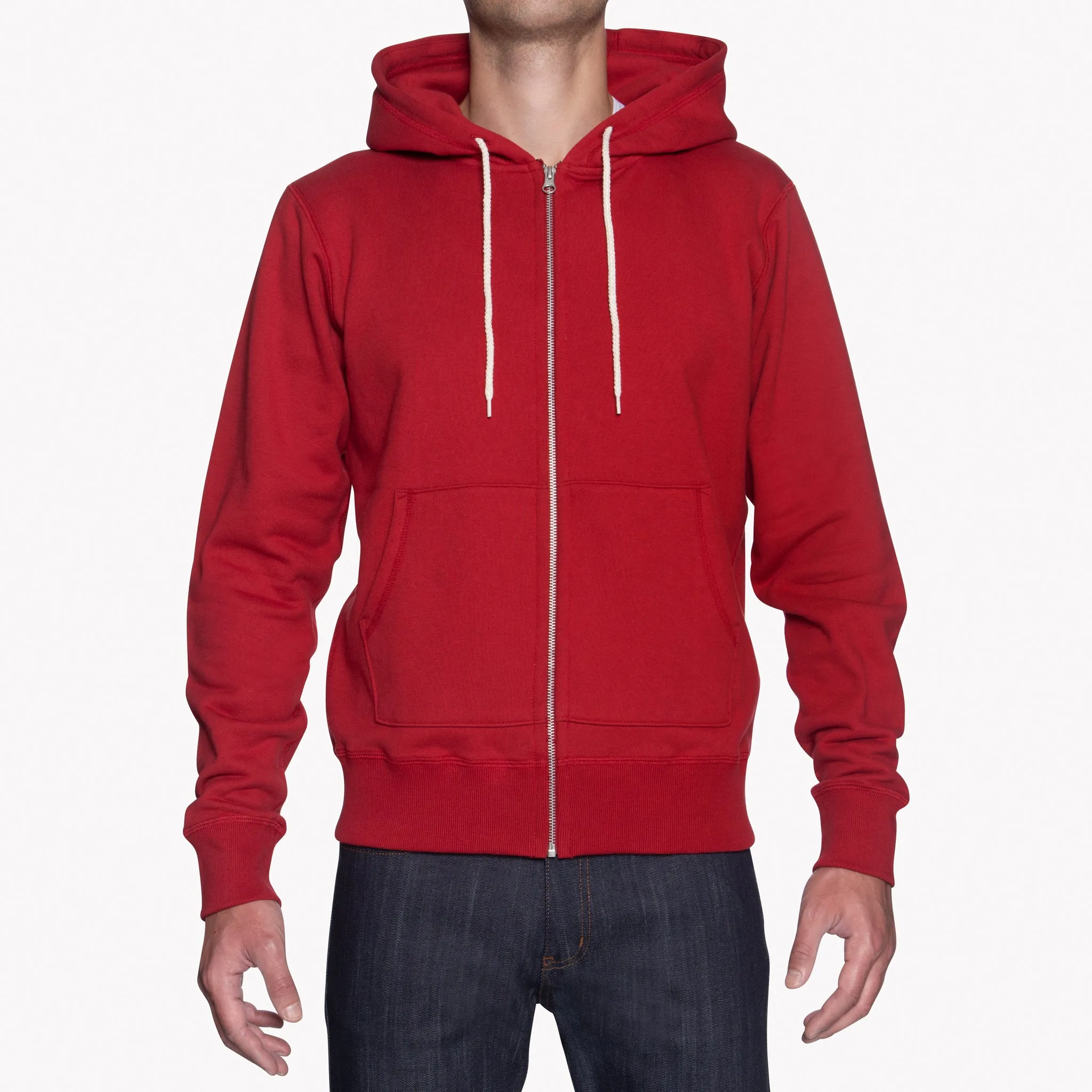 Zip Hoodie - Heavyweight Terry - Red
